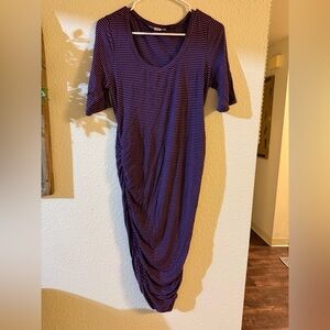 Maternity Striped Purple Dress